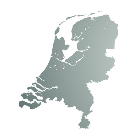Map of Netherlands, sign silhouette. World Map Globe. Vector Illustration isolated on transparent background. Europe continentのイラスト素材