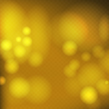 Abstract golden shining bokeh isolated on transparent background. Lights and sparks glitter glowing effect. Lens flare Christmas or New Year holiday cardのイラスト素材