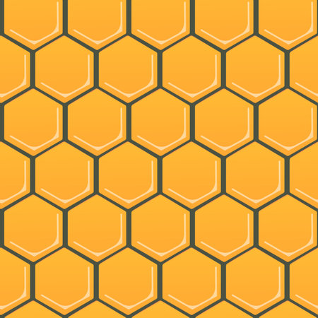 Seamless hexagon pattern with honeycomb. Vector illustration, geometric texture. Design for...