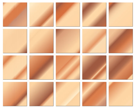 Metallic gradient collection with shiny rainbow hologram. Holographic foil texture, golden, yellow gradation. Vector set for frame, ribbon, border, other designのイラスト素材