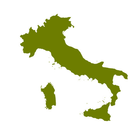 Map of Italy, sign silhouette. World Map Globe. Vector Illustration isolated on white background. Europe continentのイラスト素材