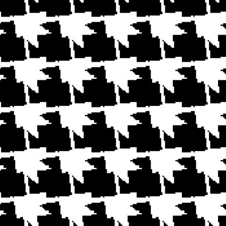 Geometric houndstooth black and white seamless pattern with pied-de-poule ornament. Monochrome...