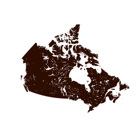 Map of Canada, sign silhouette. World Map Globe. Vector Illustration isolated on white background. North America continentのイラスト素材