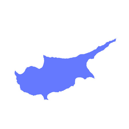 Map of Cyprus, sign silhouette. World Map Globe. Vector Illustration isolated on white background. Europe continentのイラスト素材
