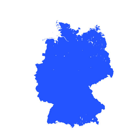 Map of Germany, sign silhouette. World Map Globe. Vector Illustration isolated on white background. Europe continentのイラスト素材