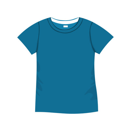 T-shirt, women jersey, sport uniform kit, short fashion top, round neck blouse. Sketch Illustration. Template mock upのイラスト素材