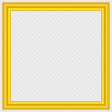 Squared golden vintage textured wooden frame for your design. Vintage cover. Place for text. Vintage antique gold beautiful frames for paintings or photographs. Template vector illustrationのイラスト素材