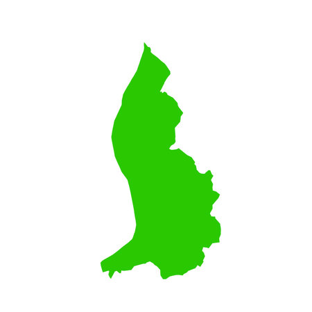 Map of Liechtenstein, sign silhouette. World Map Globe. Vector Illustration isolated on white background. Europe continentのイラスト素材