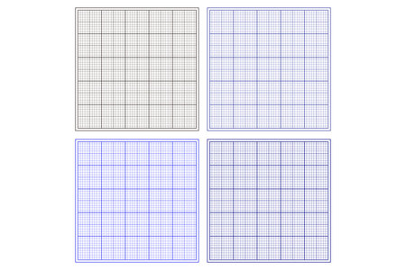 Millimeter graph paper grid. Abstract squared background. Geometric pattern for school, technical engineering line scale measurement. Lined blank for education isolated on transparent backgroundのイラスト素材
