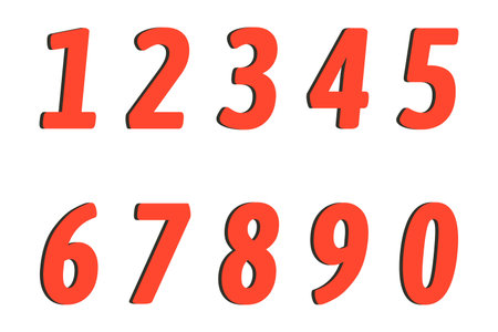 Set of colorful numbers. Vector illustration. Template elements for greeting card, web design. Mathematics educational children gameのイラスト素材