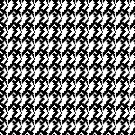 Geometric houndstooth color seamless pattern with pied-de-poule ornament. Monochrome graphic design....