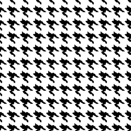 Geometric houndstooth color seamless pattern with pied-de-poule ornament. Monochrome graphic design....