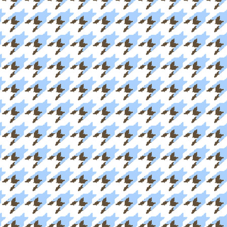 Geometric houndstooth color seamless pattern with pied-de-poule ornament. Monochrome graphic design....