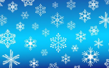 Merry Christmas or happy new year design. Holiday decoration on color background. Greeting vector card, banner, celebration concept with snowflakes. Invitation mock upのイラスト素材