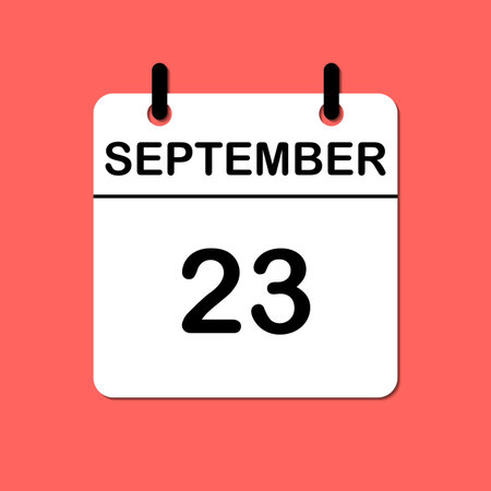 September 23. Daily Calendar icon for design. Simple design for business brochure, flyer, print media, advertisement. Easily editableのイラスト素材