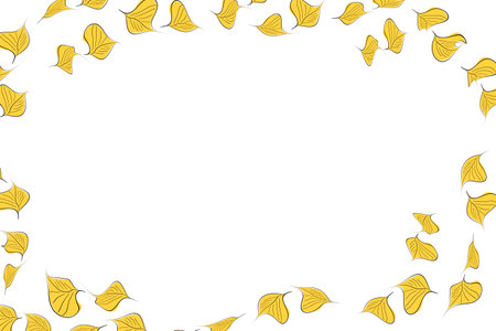 Hand drawn plants, dividers, wreaths, border frames. Circle floral frame with leaves on white background. Vector hand drawn illustration for wallpaper, posters, card. Copy space. Doodle styleのイラスト素材