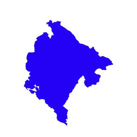 Map of Montenegro, sign silhouette. World Map Globe. Vector Illustration isolated on white background. Europe continentのイラスト素材