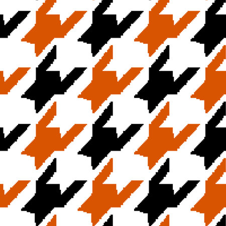Geometric houndstooth black and color seamless pattern with pied-de-poule ornament. Monochrome...