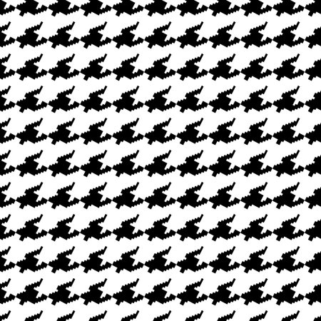 Geometric houndstooth color seamless pattern with pied-de-poule ornament. Monochrome graphic design....