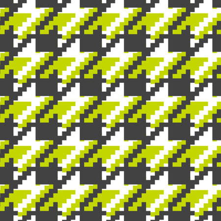 Geometric black and white seamless pattern with pied-de-poule ornament. Monochrome graphic repeating...