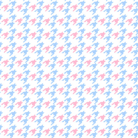 Geometric houndstooth color and white seamless pattern with pied-de-poule ornament. Monochrome...