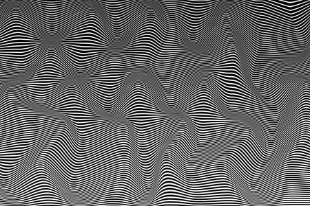 Swirl hypnotic black and white wave pattern. Monochrome abstract background. Vector flat geometric illustration.Template design for banner, website, template, leaflet, brochure, posterのイラスト素材