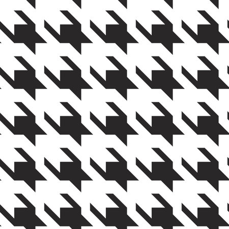 Geometric black and white seamless pattern with pied-de-poule ornament. Monochrome graphic repeating...