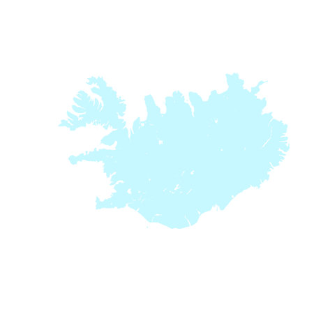 Map of Iceland, sign silhouette. World Map Globe. Vector Illustration isolated on transparent background. Europe continentのイラスト素材