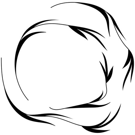 Hand drawn plants, dividers, wreaths, border frames. Circle floral frame with leaves on white background. Vector hand drawn illustration for wallpaper, posters, card. Copy space. Doodle styleのイラスト素材