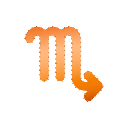 Zodiac horoscope. Scorpio astrological icon symbol. Stylized star sign esoteric. Simple line vector...