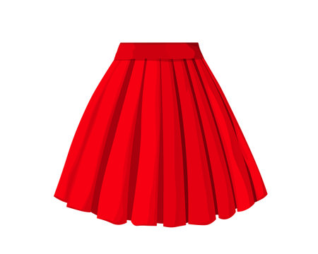 Mockup of a mini skirt for woman, girl. Template clothing design front view view. Details diagram. Vector illustrationのイラスト素材