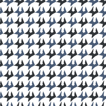 Geometric houndstooth black and color seamless pattern with pied-de-poule ornament. Monochrome...