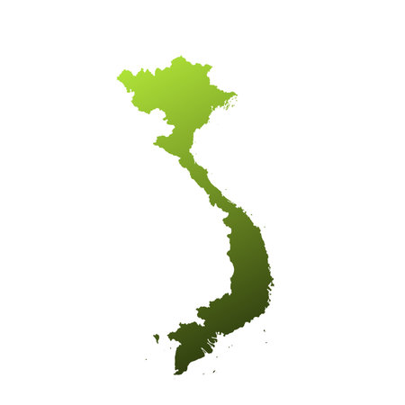 Map of Vietnam, sign silhouette. World Map Globe. Vector Illustration isolated on white background. Asian continentのイラスト素材