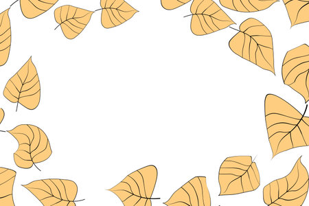 Hand drawn plants, dividers, wreaths, border frames. Circle floral frame with leaves on white background. Vector hand drawn illustration for wallpaper, posters, card. Copy space. Doodle styleのイラスト素材