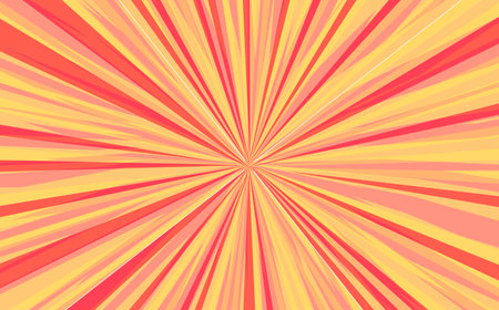 Pop art radial colorful comics book magazine cover. Striped pink digital background. Cartoon funny retro pattern strip mock up. Vector halftone illustration. Sunburst, starburst shapeのイラスト素材