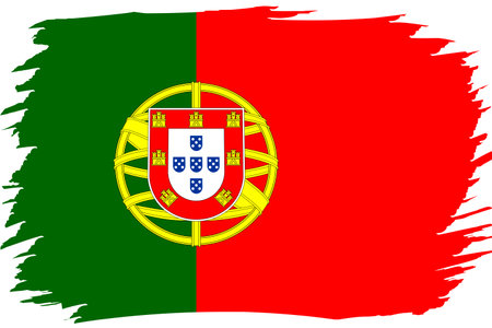 Flag of Portugal. Portuguese national symbol in official colors. Template icon. Abstract vector backgroundのイラスト素材