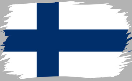 Flag of Finland. Finnish national symbol in official colors. Template icon. Abstract vector backgroundのイラスト素材