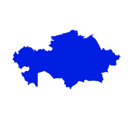 Map of Kazakhstan, sign silhouette. World Map Globe. Vector Illustration isolated on white background. Asian continentのイラスト素材