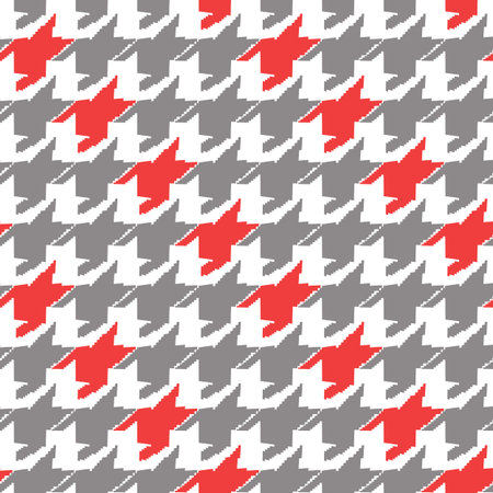 Geometric houndstooth black and white seamless pattern with pied-de-poule ornament. Monochrome...