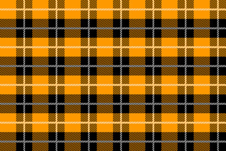 Black and orange Scotland textile seamless pattern. Fabric texture check tartan plaid. Abstract...