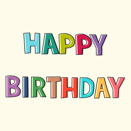 Happy Birthday vector background. Lettering invitation or greeting card. Vector illustrationのイラスト素材