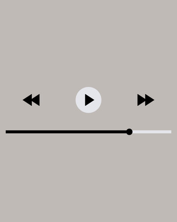 Template video player for web and mobile apps. Modern multimedia playback application. Audio player...
