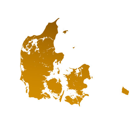 Map of Denmark, sign silhouette. World Map Globe. Vector Illustration isolated on white background. Europe continentのイラスト素材