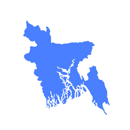 Map of Bangladesh, sign silhouette. World Map Globe. Vector Illustration isolated on white background. Asian continentのイラスト素材