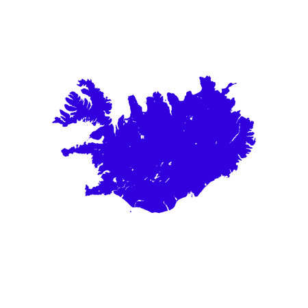 Map of Iceland, sign silhouette. World Map Globe. Vector Illustration isolated on transparent background. Europe continentのイラスト素材