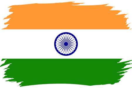 Flag of India. Indian national symbol in official colors. Template icon. Abstract vector backgroundのイラスト素材