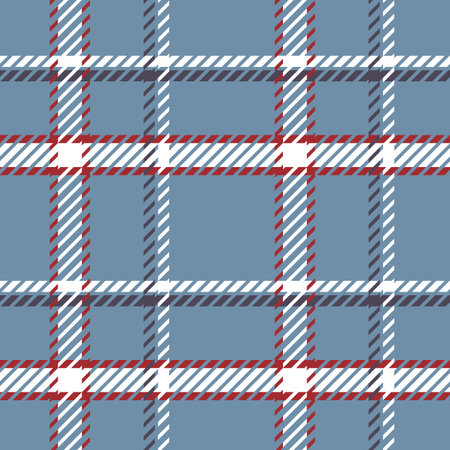 Color twill scotland textile seamless pattern. Fabric texture check tartan plaid. Abstract geometric background for cloth, card, fabric. Monochrome graphic repeating design. Modern squared ornamentのイラスト素材