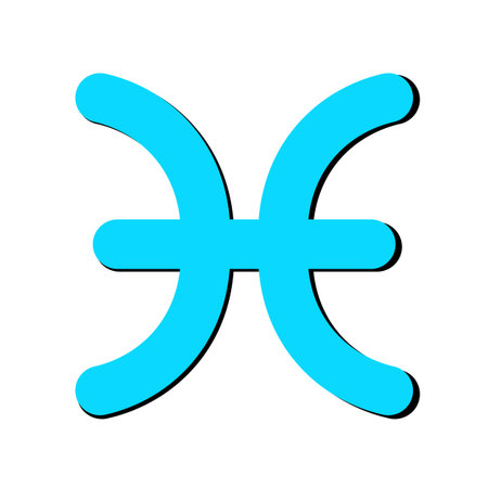 Zodiac horoscope. Pisces astrological icon symbol. Stylized star sign esoteric. Simple line vector illustrationのイラスト素材