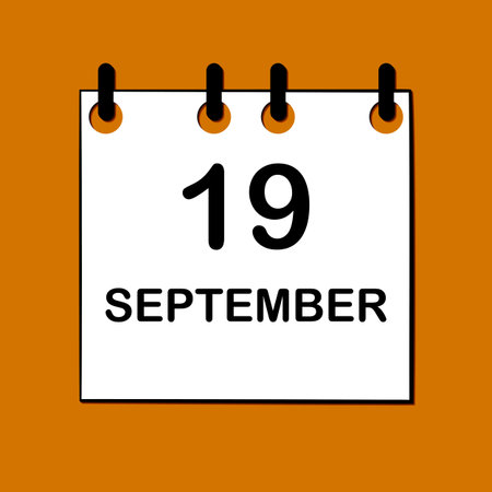 September 19. Daily Calendar icon for design. Simple design for business brochure, flyer, print media, advertisement. Easily editableのイラスト素材