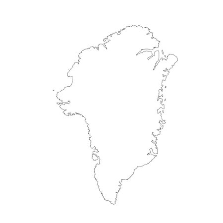Map of Greenland, sign silhouette. World Map Globe. Vector Illustration isolated on white background. American continentのイラスト素材